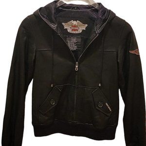 Ladies Harley Davidson Leather Bomber Jacket - Small